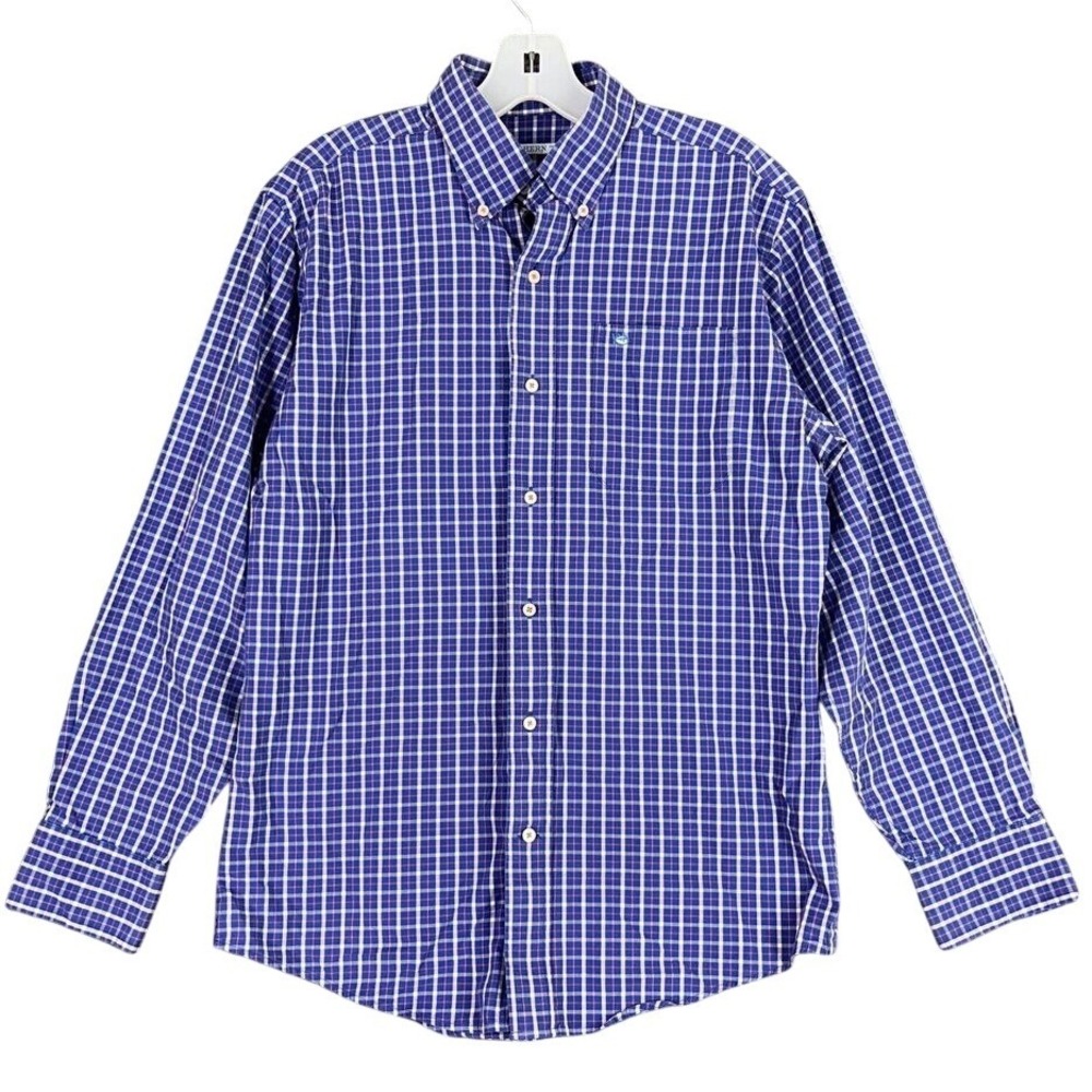 Southern Tide Mens‎ Business Casual Untucked Button-Up Shirt Small Blue Stretch